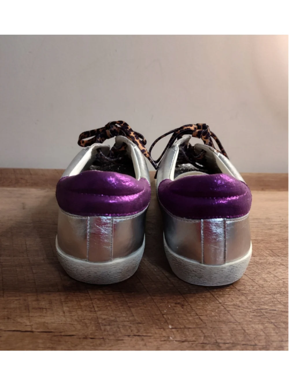 Women's Miim Silver and Purple Glitter Sneakers
